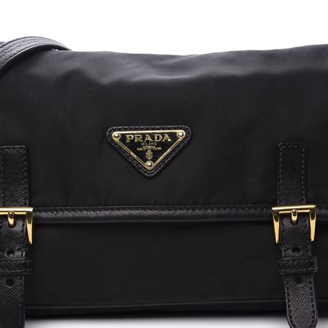 prada nylon and saffiano messenger bag|PRADA Tessuto Nylon Saffiano Logo Messenger Bag Black .